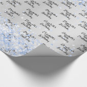 Birthday silber hellblau Konfetti Funkelname Geschenkpapier (Ecke)
