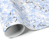 Birthday silber hellblau Konfetti Funkelname Geschenkpapier (Rolleneckpunkt)