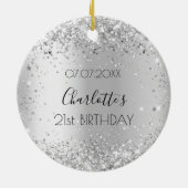 Birthday silber Konfettame Keramik Ornament (Hinten)