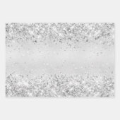 Birthday silber Konfetti funkeln Name elegant Geschenkpapier Set (Vorderseite 2)