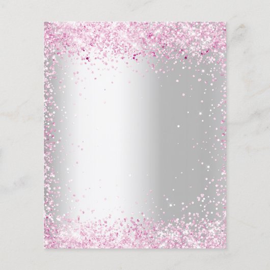 Birthday silber pink funkeln Haushaltseinladung Flyer (Hinten)