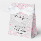 Birthday silber pink Glitzer vielen Dank Geschenkschachtel (Vorderseite)