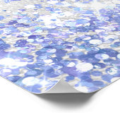 Birthday silberblau Glitzer Name willkommen Poster (Ecke)