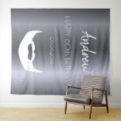 Birthday silberne Fuchs Männer Typ grau-trendy Wandteppich (Beispiel (Horizontal))