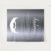 Birthday silberne Fuchs Männer Typ grau-trendy Wandteppich (Vorderseite (Horizontal))