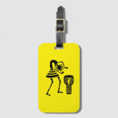 Birthday, Silhouette Awesome Drumming Girl Gepäckanhänger (Vorderseite Vertikal)
