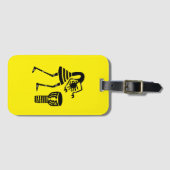 Birthday, Silhouette Awesome Drumming Girl Gepäckanhänger (Vorderseite (Horizontal))