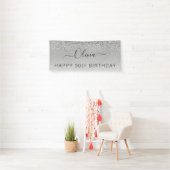 Birthday Silver Glitzer Girly Modern Banner (Insitu)