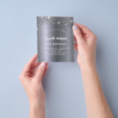 Birthday Silver Glitzer Glaver Budget Einladung Flyer (Gruppe)