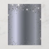 Birthday Silver Glitzer Glaver Budget Einladung Flyer (Hinten)