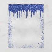 Birthday Silver Marine Blue Einladung (Rückseite)