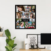 Birthday Simple 21 Foto Collage Custom Poster (Heimbüro)
