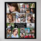 Birthday Simple 21 Foto Collage Custom Poster (Vorne)