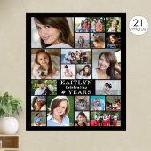 Birthday Simple 21 Foto Collage Custom Poster