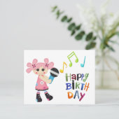 Birthday Singer Postkarte (Stehend Vorderseite)