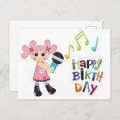 Birthday Singer Postkarte (Vorne/Hinten)