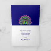 Birthday Sister Beautiful Colorful Peacock Card Karte (Innenseite)