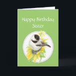 Birthday Sister Chickadee Sunflower Bird Karte<br><div class="desc">Schwester Birthday Chickadee & Sunflower Garden Bird Nature,  Wildlife</div>