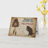 Birthday - Sister - Cuckoo Clock Karte (Gelbe Blume)