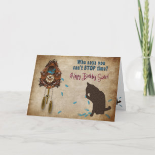 Birthday - Sister - Cuckoo Clock Karte