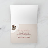 Birthday Sister Cute Raccoon Family Animal Karte (Innenseite)