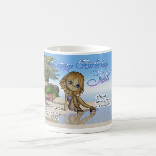 Birthday Sister Cutie Pie Collection beach life Kaffeetasse (Mittel)