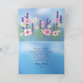 Birthday Sister Soft Delicate Flower Garden Blue Karte (Innenseite)