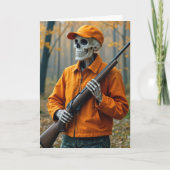 Birthday Skeleton Deer Hunter Carry a Rifry Karte (Vorderseite)