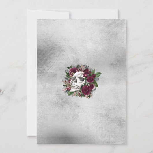Birthday Skull and Rose RIP Decke Einladung (Rückseite)