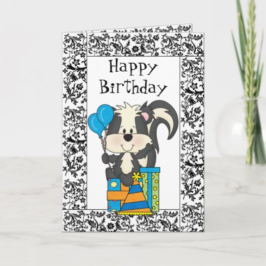 Birthday Skunk Card Karte (Vorderseite)