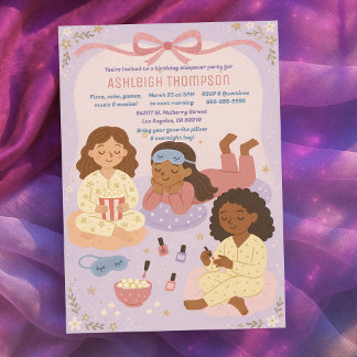 Birthday Sleepover Pajama Party für Mädchen Einladung