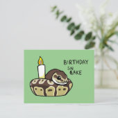 Birthday Snake Cute Ball Python Drawing Postcard Postkarte (Stehend Vorderseite)