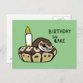 Birthday Snake Cute Ball Python Drawing Postcard Postkarte (Vorne/Hinten)