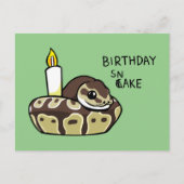 Birthday Snake Cute Ball Python Drawing Postcard Postkarte (Vorderseite)
