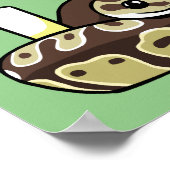 Birthday Snake Niedlich Ball Python Zeichnend Post Poster (Ecke)