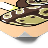 Birthday Snake Niedlich Ball Python Zeichnend Post Poster (Ecke)