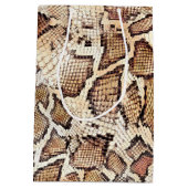 Birthday Snake Skin Print Medium Geschenktasche Mittlere Geschenktüte (Rückseite)
