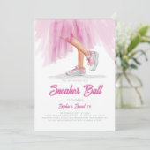 Birthday Sneaker Ball Ballerina Princess Sweet 16 Einladung (Stehend Vorderseite)