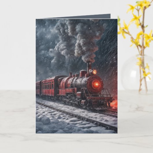 Birthday Snow Train Karte (Gelbe Blume)