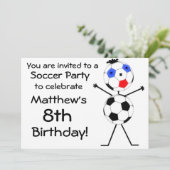 Birthday Soccer Party Einladung (Stehend Vorderseite)