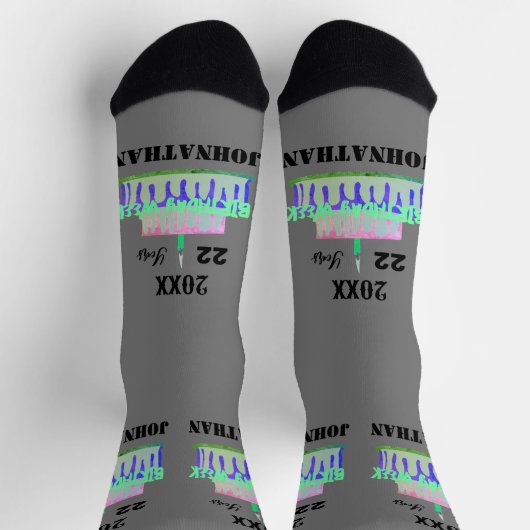 Birthday Socks Design HAMbyWG Socken (Oben)