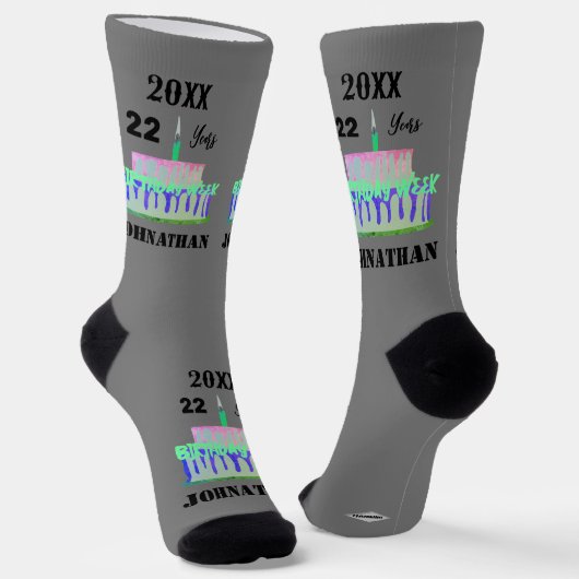 Birthday Socks Design HAMbyWG Socken (Gewinkelt)