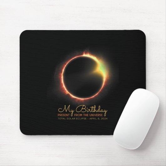 Birthday Solar Eclipse 2024 April 8 Insgesamt Ecli Mousepad (Mit Mouse)