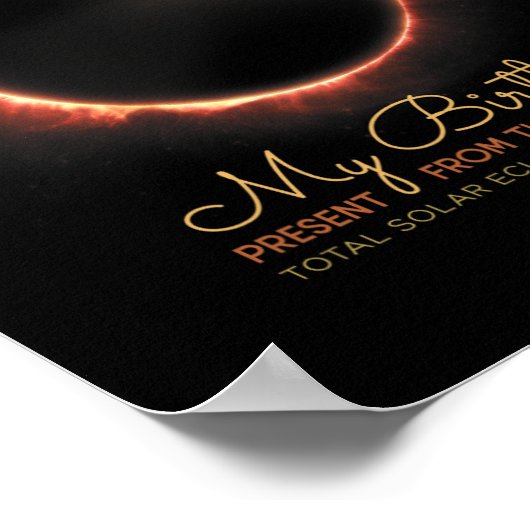Birthday Solar Eclipse 2024 April 8 Insgesamt Ecli Poster (Ecke)