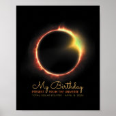Birthday Solar Eclipse 2024 April 8 Insgesamt Ecli Poster (Vorne)