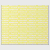 Birthday solide gelb stilvoll chic geschenkpapier (Flach)