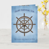 Birthday, Son, Ship's Wheel, Helm Karte (Gelbe Blume)