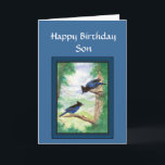 Birthday Son - Stellar Jay Bird, Natur, Wildnis Karte<br><div class="desc">Geburtstag Son - Stellar Jay Bird British Columbia Provincial Bird auch bekannt als die lang gezapfte Jay,  Jay und Pine Jay.</div>