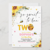 Birthday Sonnenblume Honig Biene Geburtstagsparty Einladung (Vorderseite)