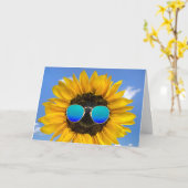 Birthday Sonnenblume mit Retro-Sonnenbrille-Karte Karte (Gelbe Blume)
